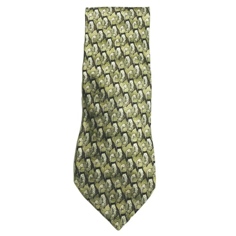 Vintage Jerry J. Garcia Tan Brown Abstract Mens Silk‎ Tie Drummers Collection 17